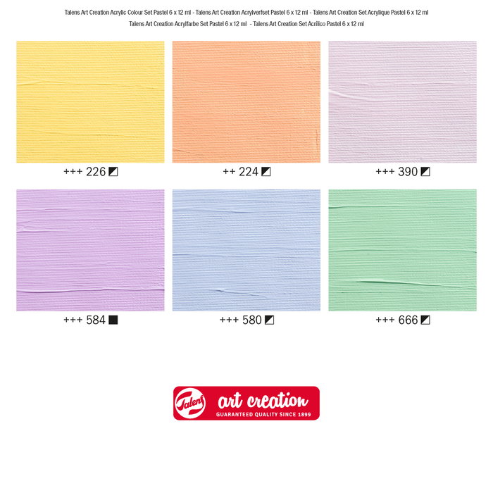 Talens Art Creation Set de pintura acrílica colores pastel 6 x 12 ml Talens Art Creation Set de pintura acrílica colores pastel 6 x 12 ml